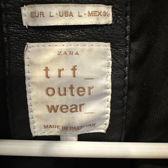 Zara Black Genuine Leather Jacket - Picture 3 of 3